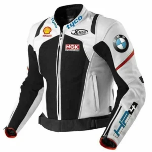 BMW Motorrad HP4Racing Motorbike Cowhide Leather Motorcycle Biker Jacket