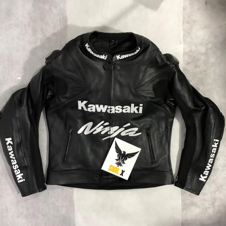 Kawasaki Ninja Black Racing Leather Jacket - Image 3